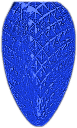 Blue C9 LED bulb, lit