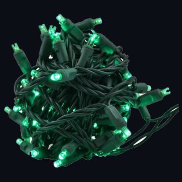 Green 5mm mini LED lights, lit