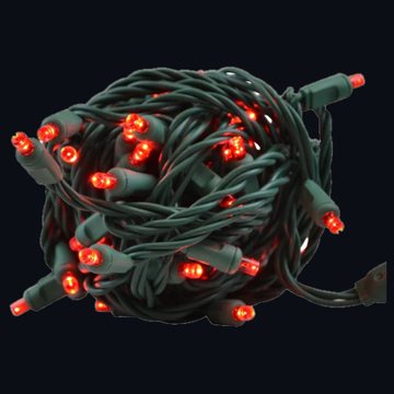 Red 5mm mini LED lights, lit